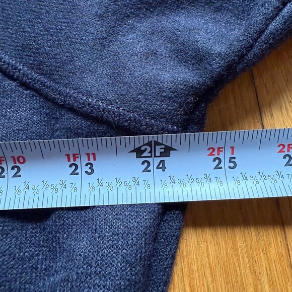 PrAna Size S Nautical Blue Navy Ziller Wool Blend Cropped Hoodie Sweatshirt - Picture 11 of 15